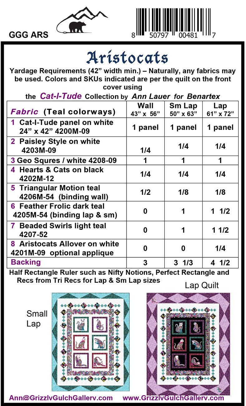 Aristocats Quilt Pattern