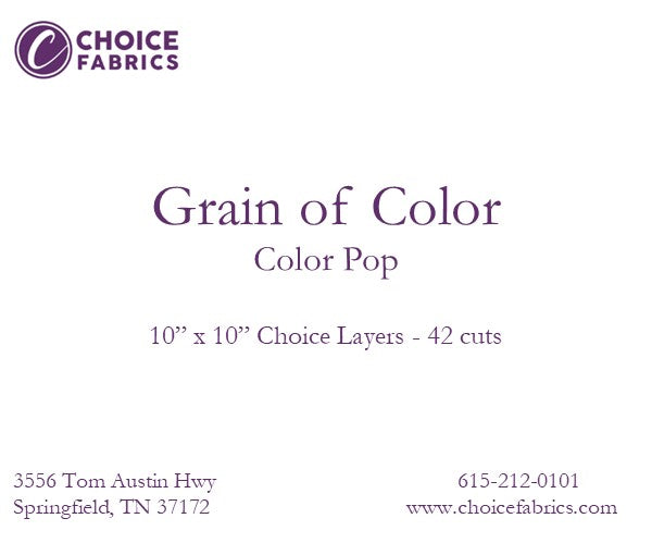 Grain of Color - 10" Squares - Color Pop (42 Squares)