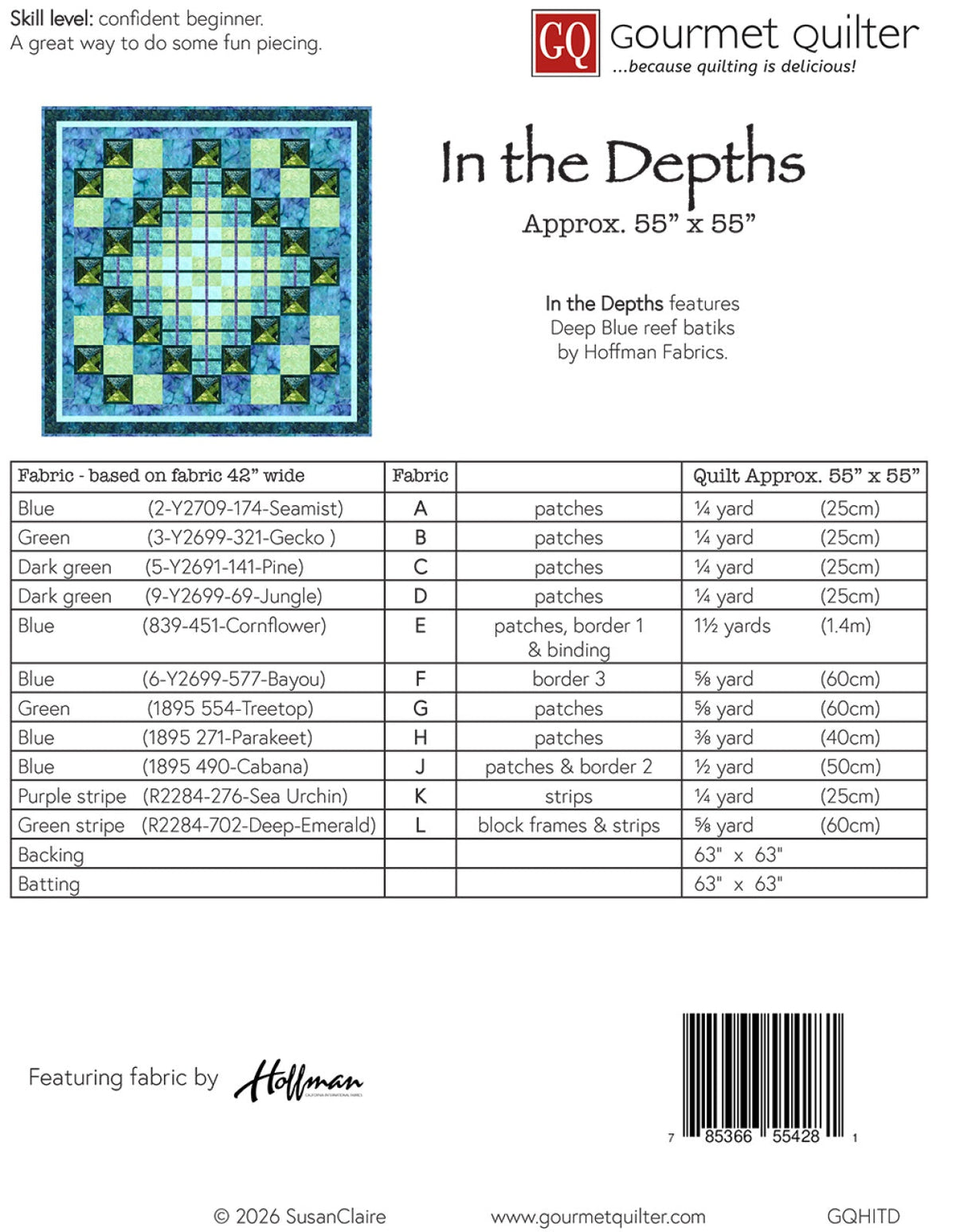 In The Depths Quilt Pattern