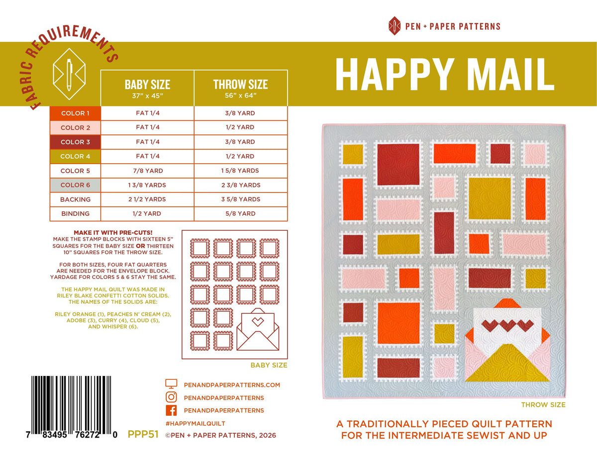 Happy Mail Quilt Pattern