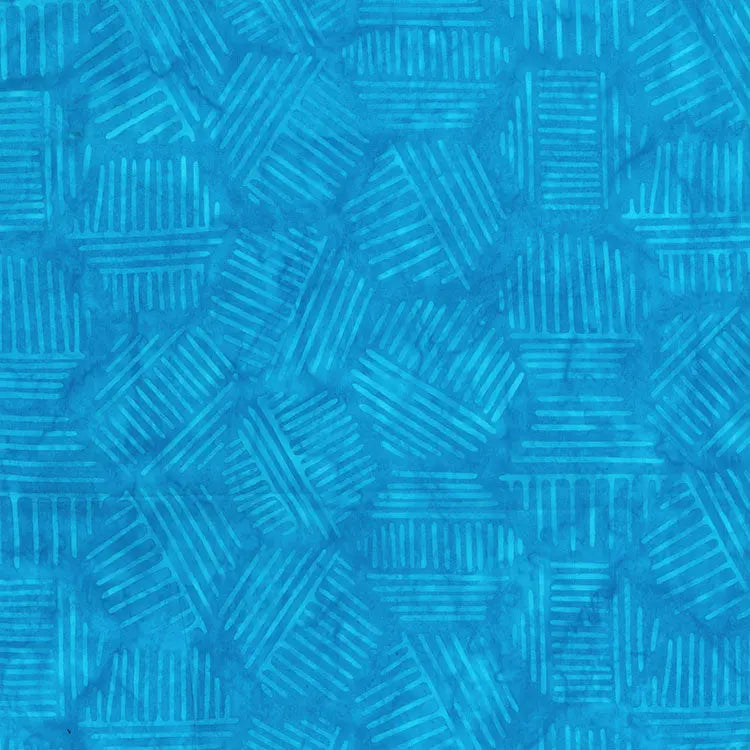 Hexies Caribbean Blue 81700-61 Cotton 44"/45" Fabric Per Yard