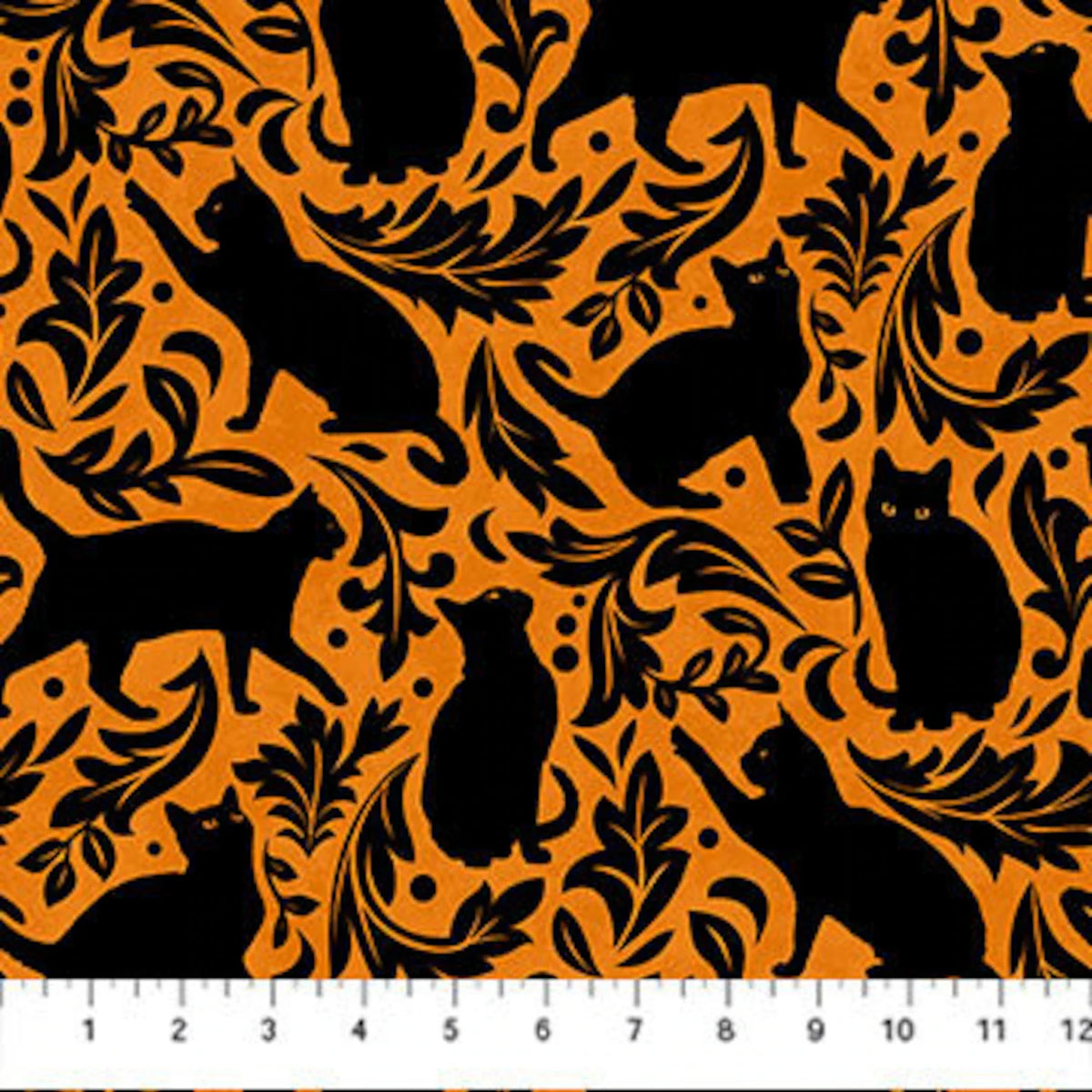 NC Cat Damask Orange Black-Hallow’s Eve