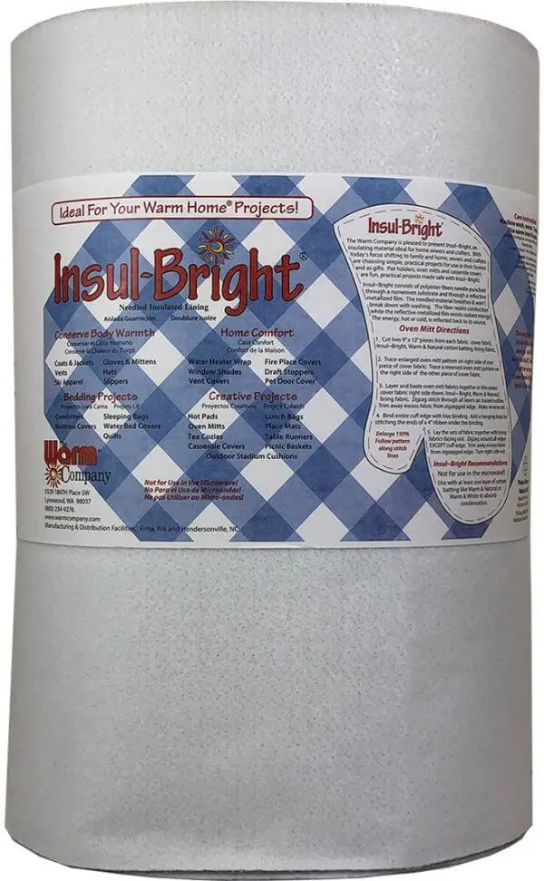 Insul-Bright 22" x 20 YD Batting - Heat-Resistant Insulation for Quilting Projects