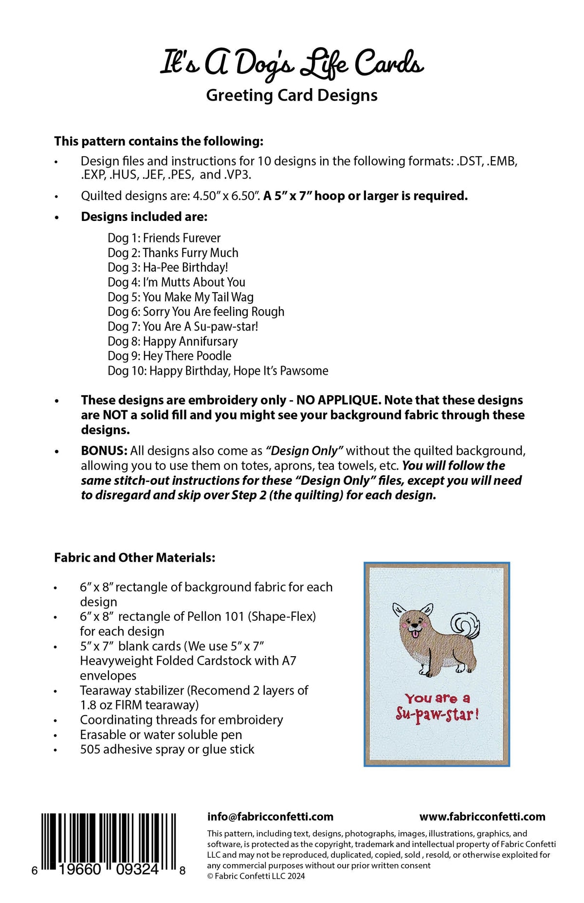 It's A Dog's Life Greeting Cards Downloadable Pattern