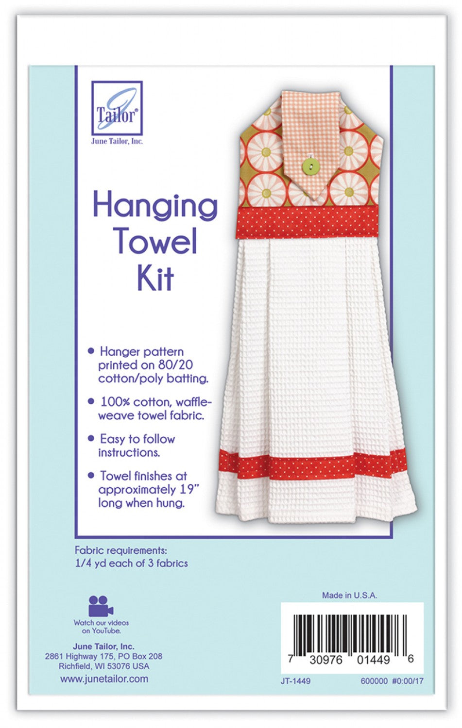 Quilt As You Go Hanging Towel Kit