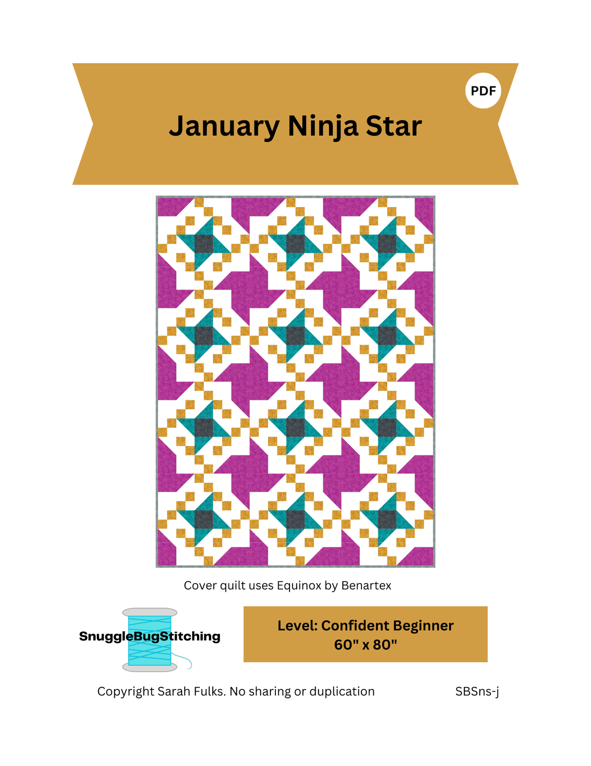 January Ninja Star Downloadable Pattern