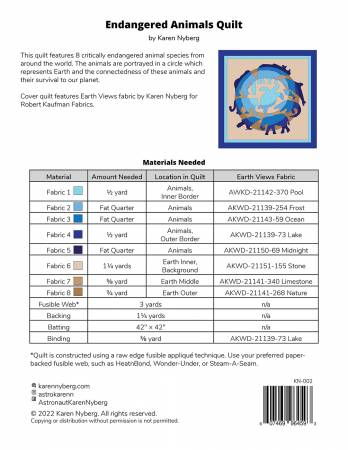 Endangered Animal Quilt Pattern