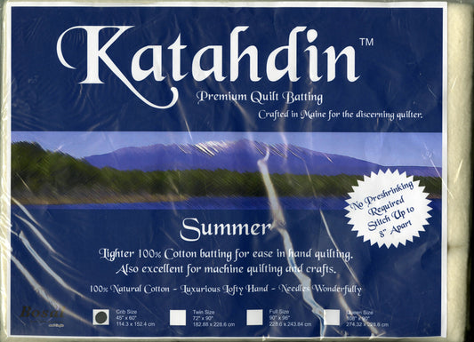Katahdin Premium 100% Cotton Batting - Summer 3oz - 45in x 60in