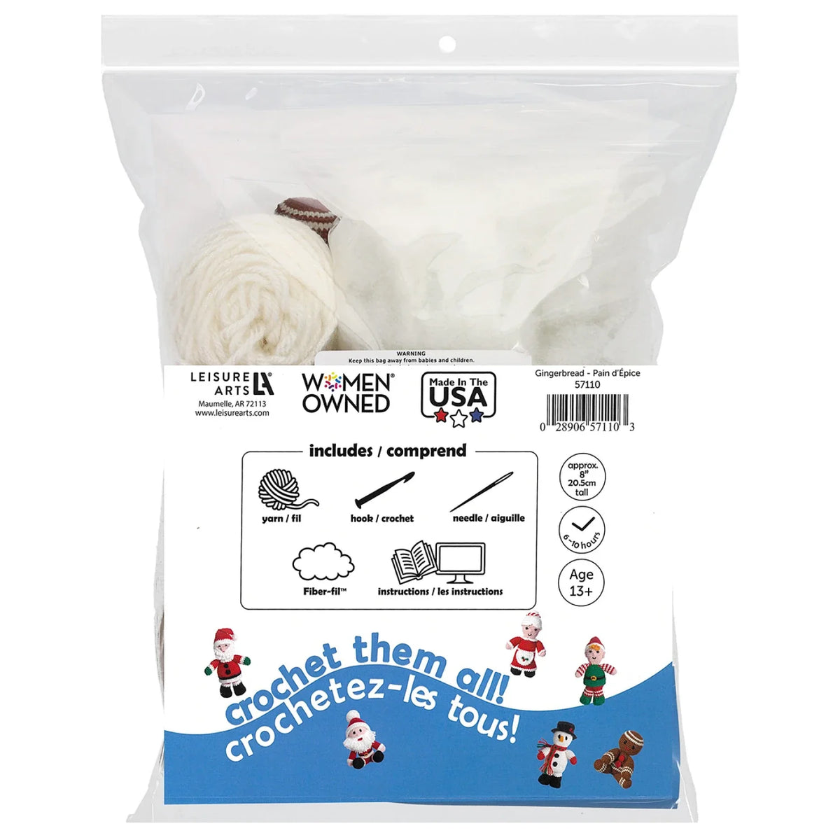 Leisure Arts Crochet Friend Kit Gingerbread