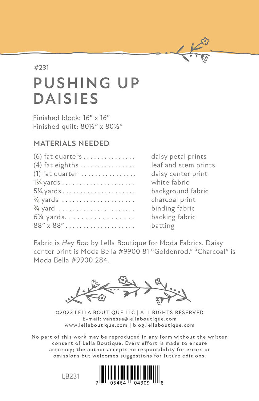 Pushing Up Daisies Quilt Pattern
