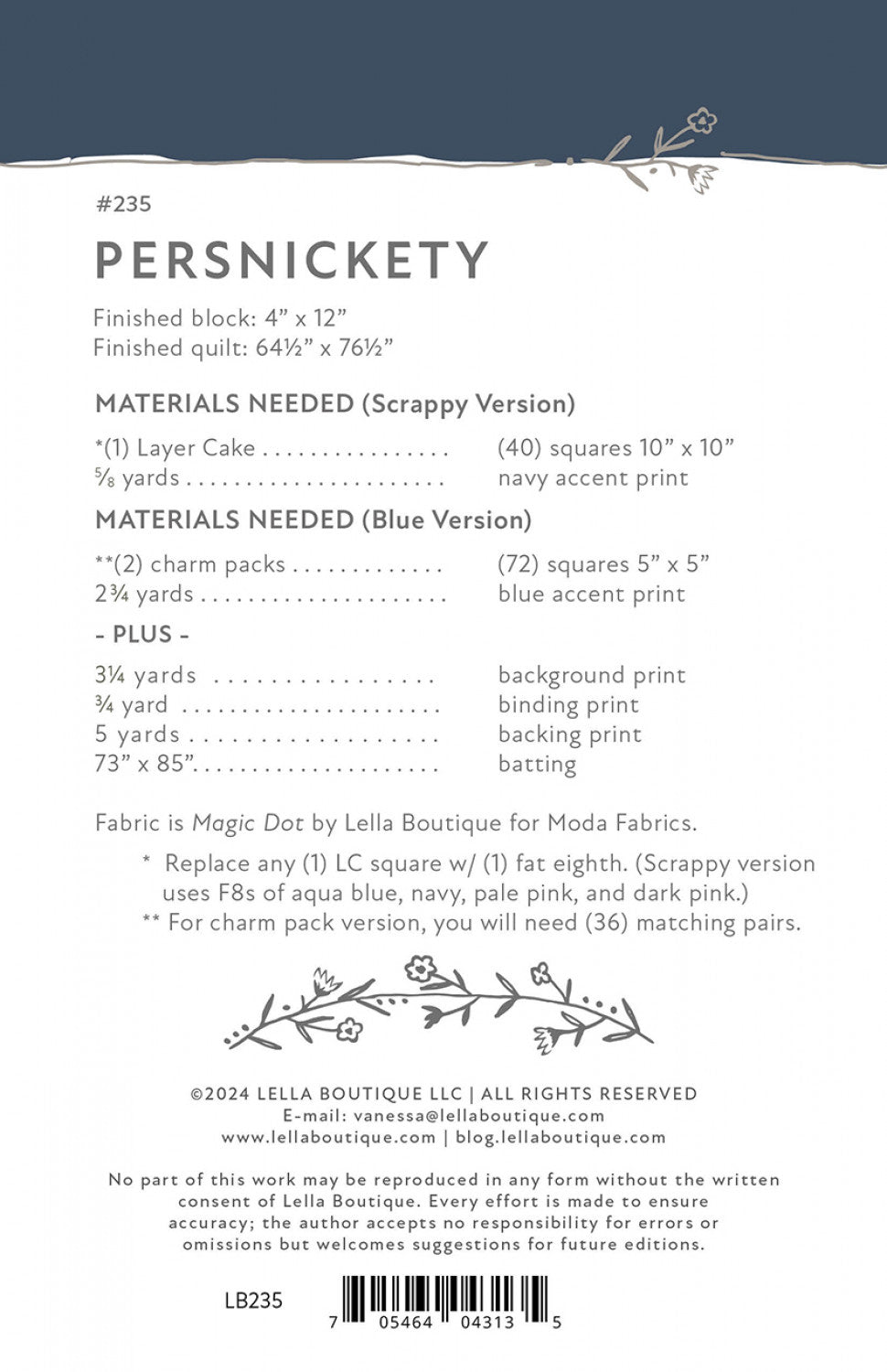 Persnickety Quilt Pattern
