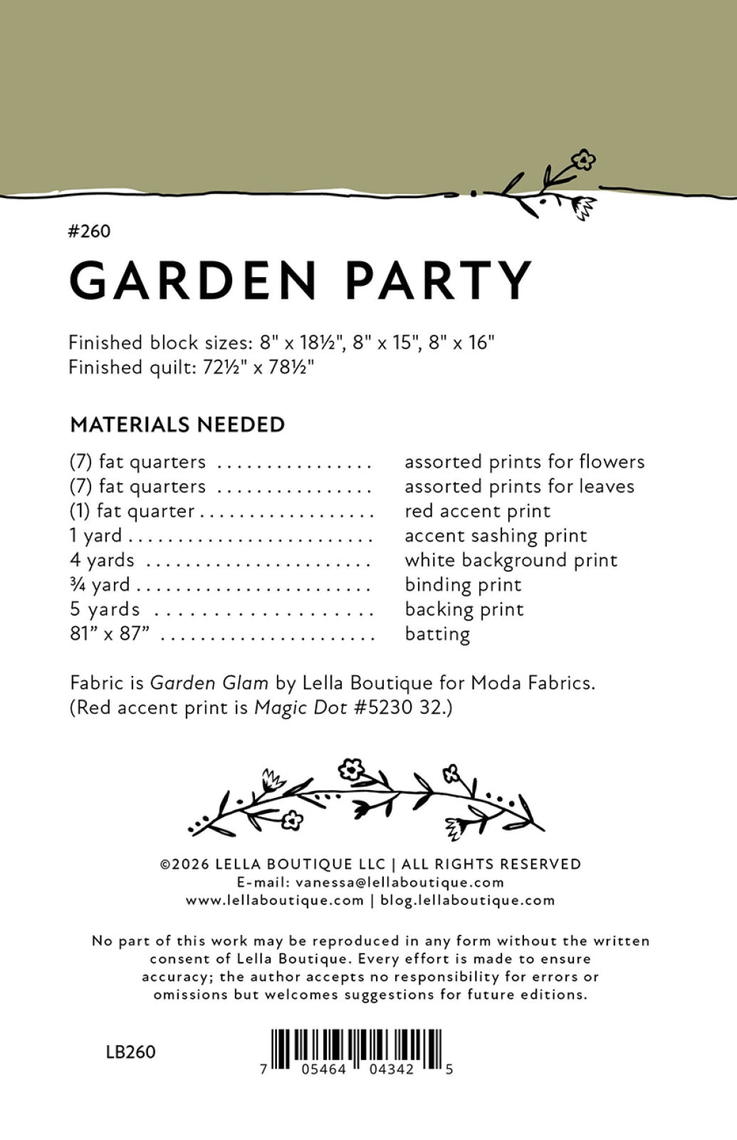 Garden Party Quilt Pattern