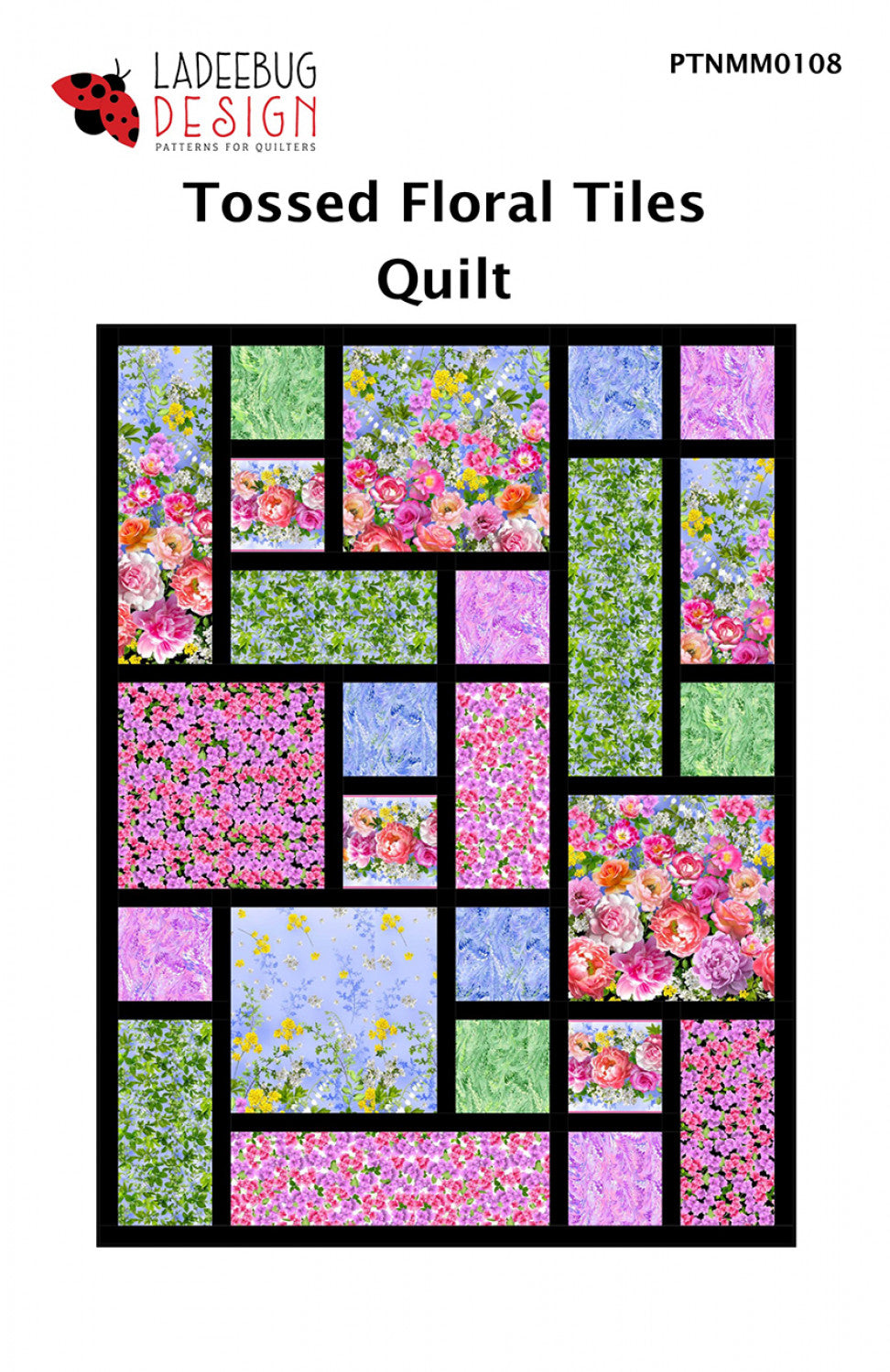 Tossed Floral Tiles Quilt Pattern