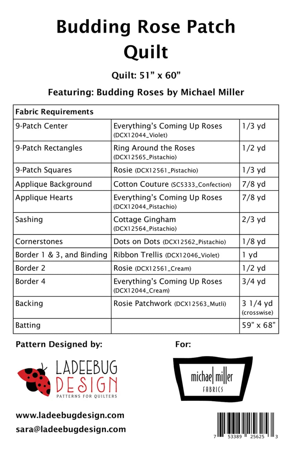 Budding Rose Patch Quilt Pattern