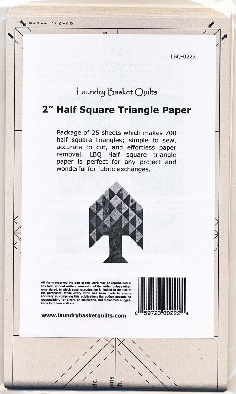 Half Square Triangle Paper 2in