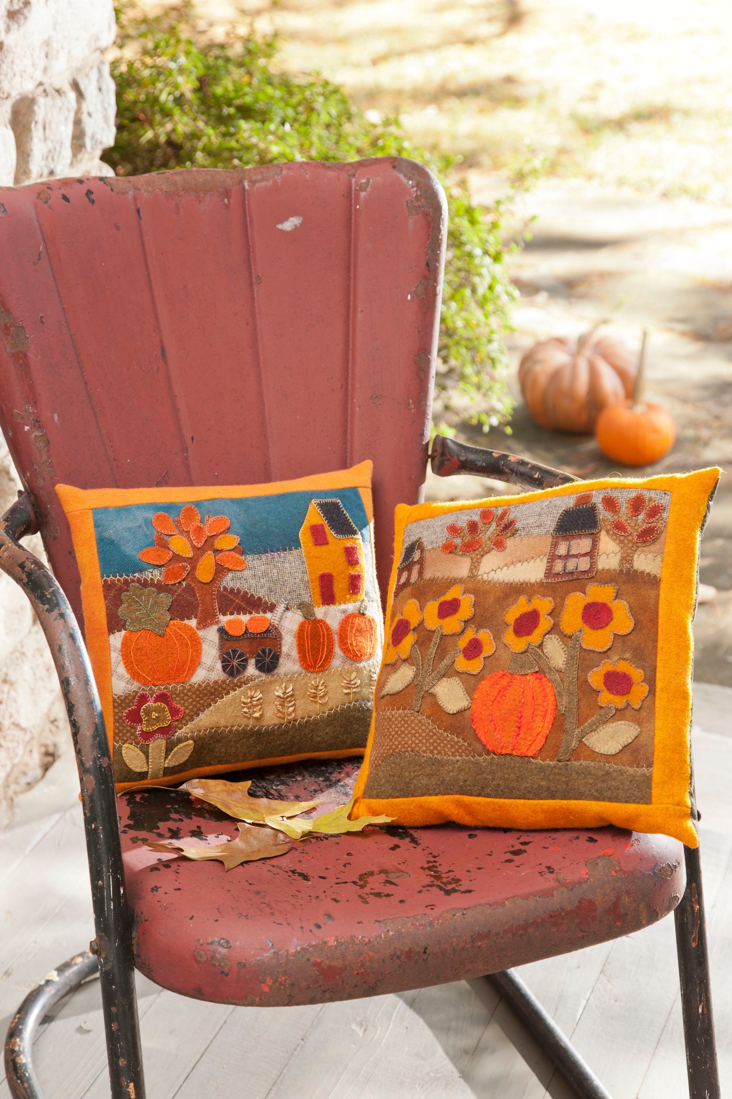 Cozy Wool Applique Pillows