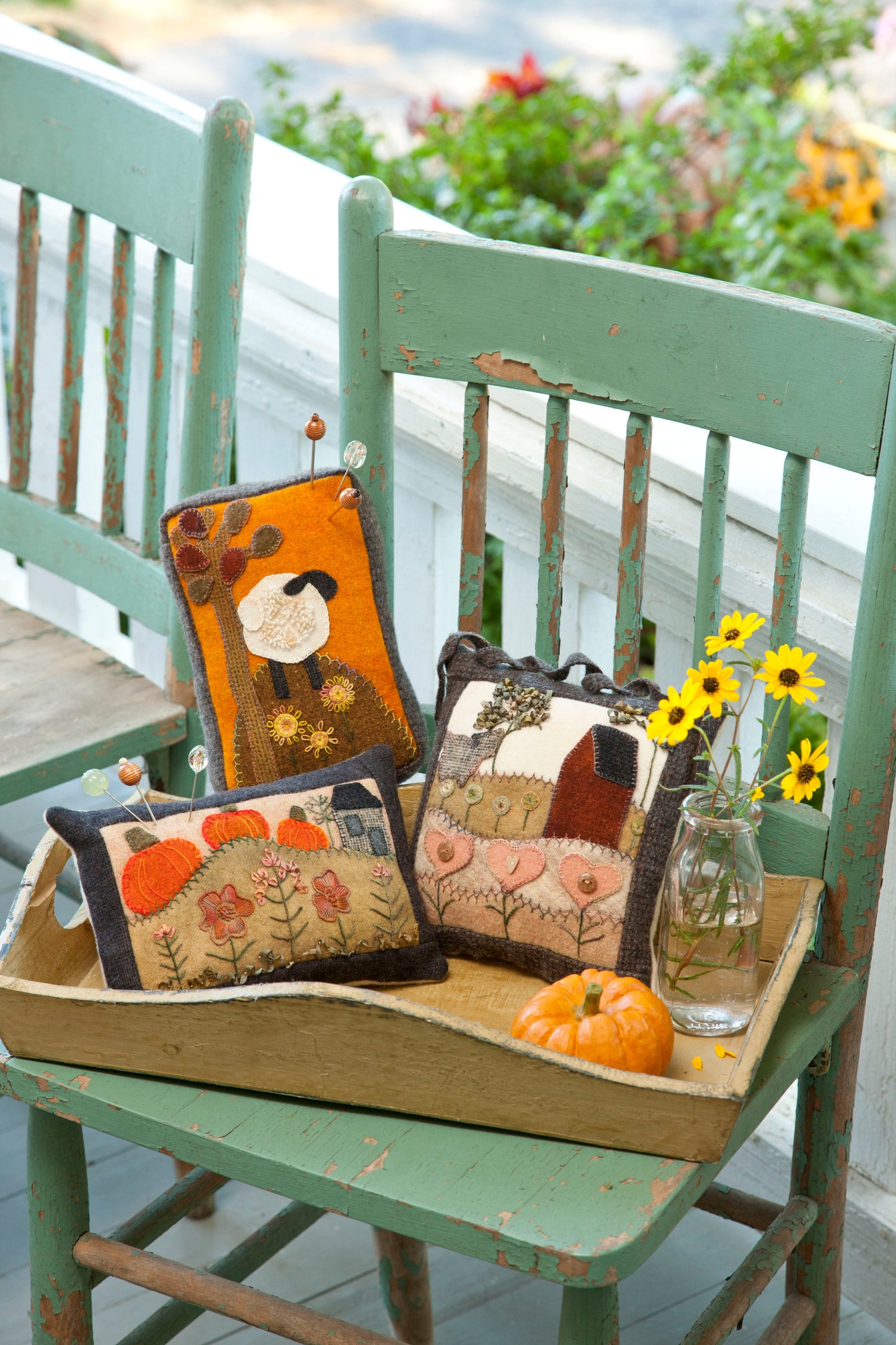 Cozy Wool Applique Pillows