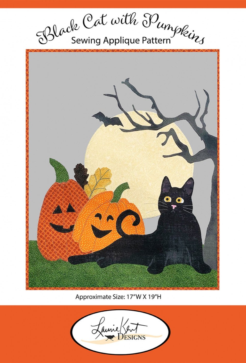 Black Cat and Pumpkins Machine Applique Pattern