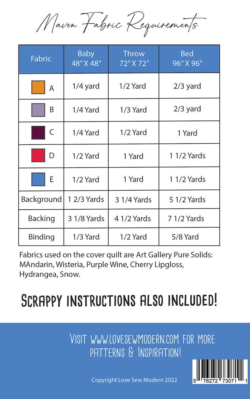 Maven Quilt Pattern