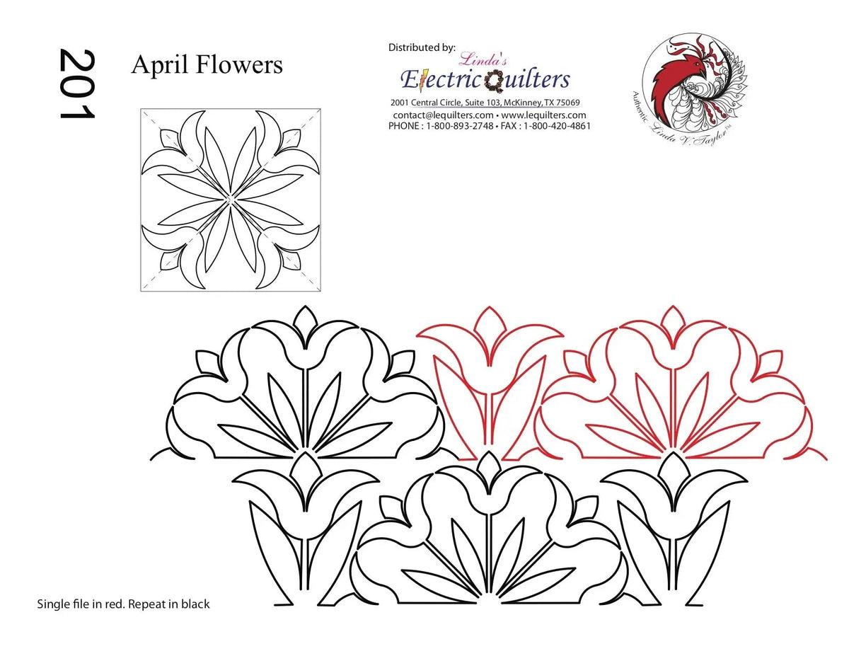 201 April Flowers Pantograph And Blocks Combo