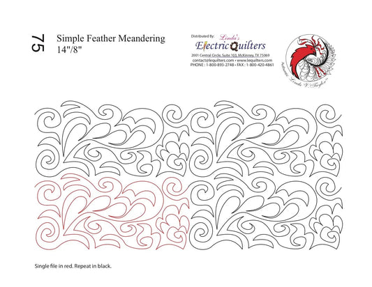 075 Simple Feather Meandering Pantograph by Linda V. Taylor