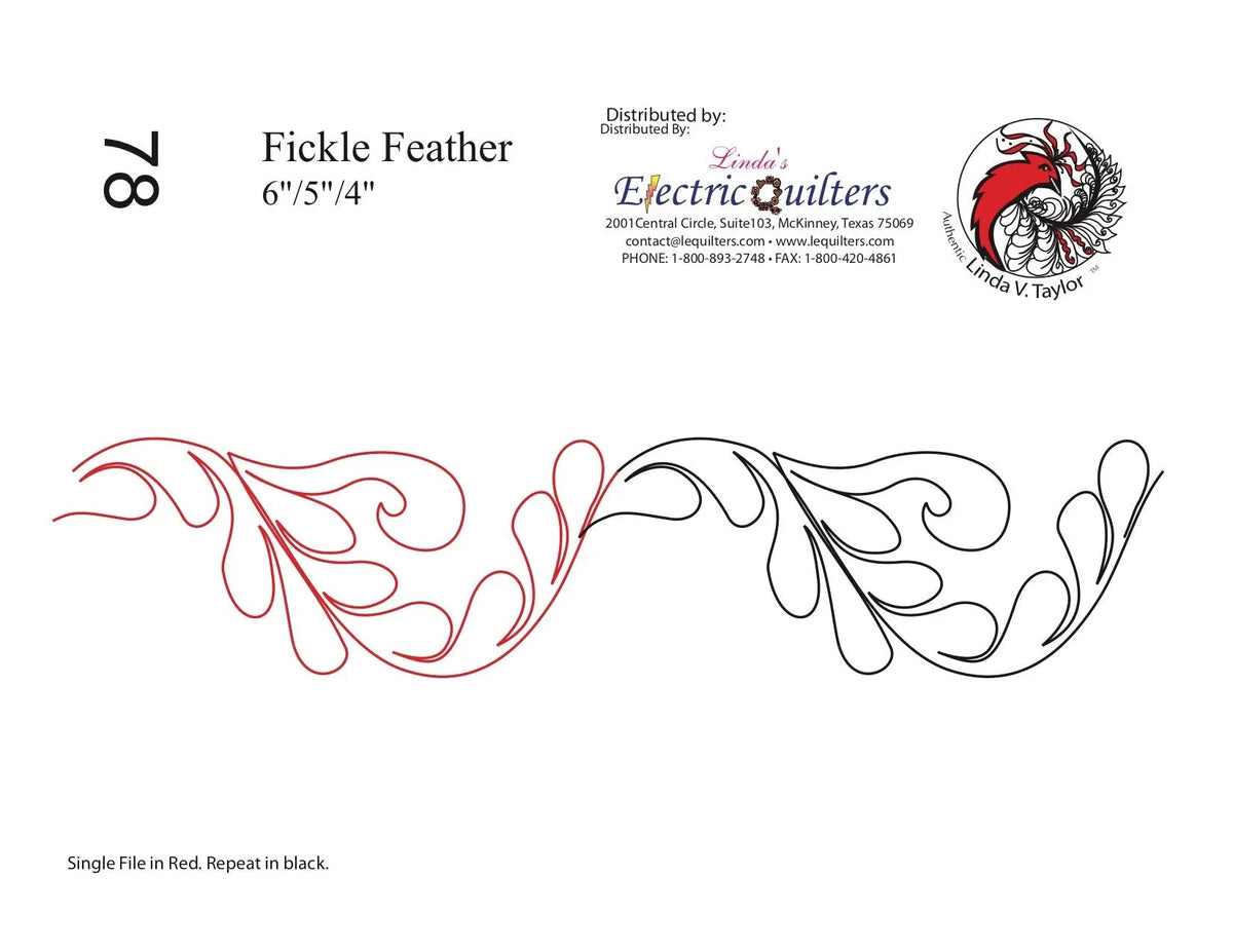 078 Fickle Feather Pantograph by Linda V. Taylor
