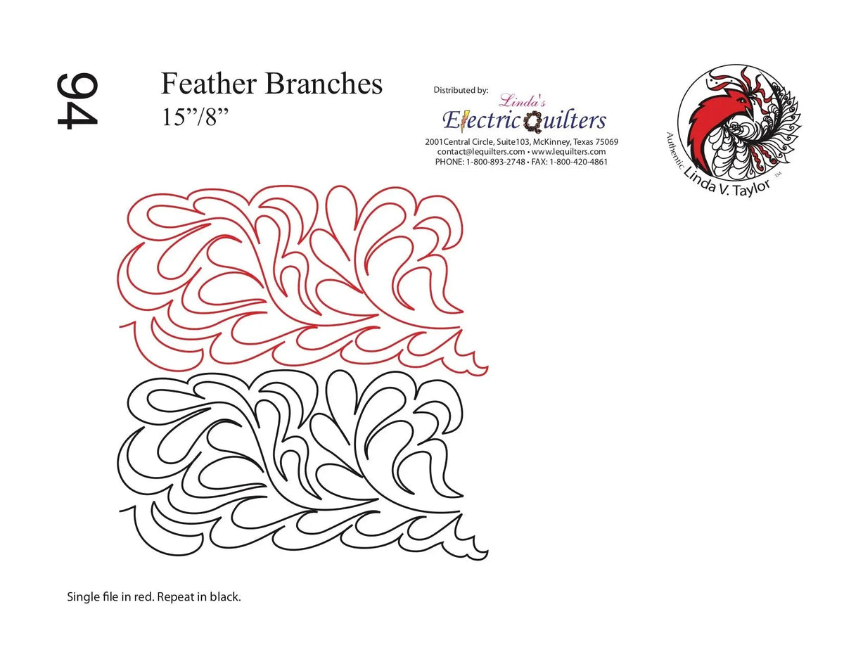094 Feather Branches Pantograph by Linda V. Taylor