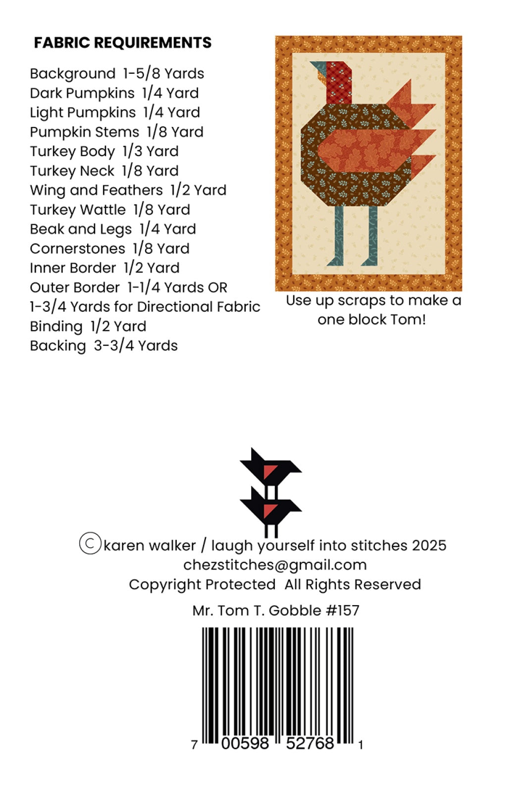 Mr. Tom T. Gobble Quilt Pattern