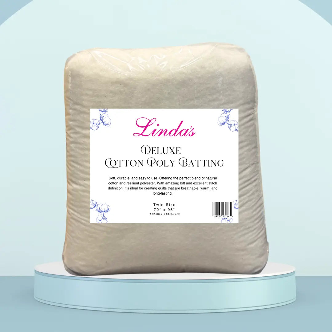 Linda's Deluxe Cotton/Poly Blend Batting Twin Size 2 Yard Package - Made by Hobbs