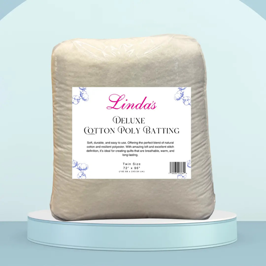 Linda's Deluxe Cotton/Poly Blend Batting Twin Size 2 Yard Package - Made by Hobbs