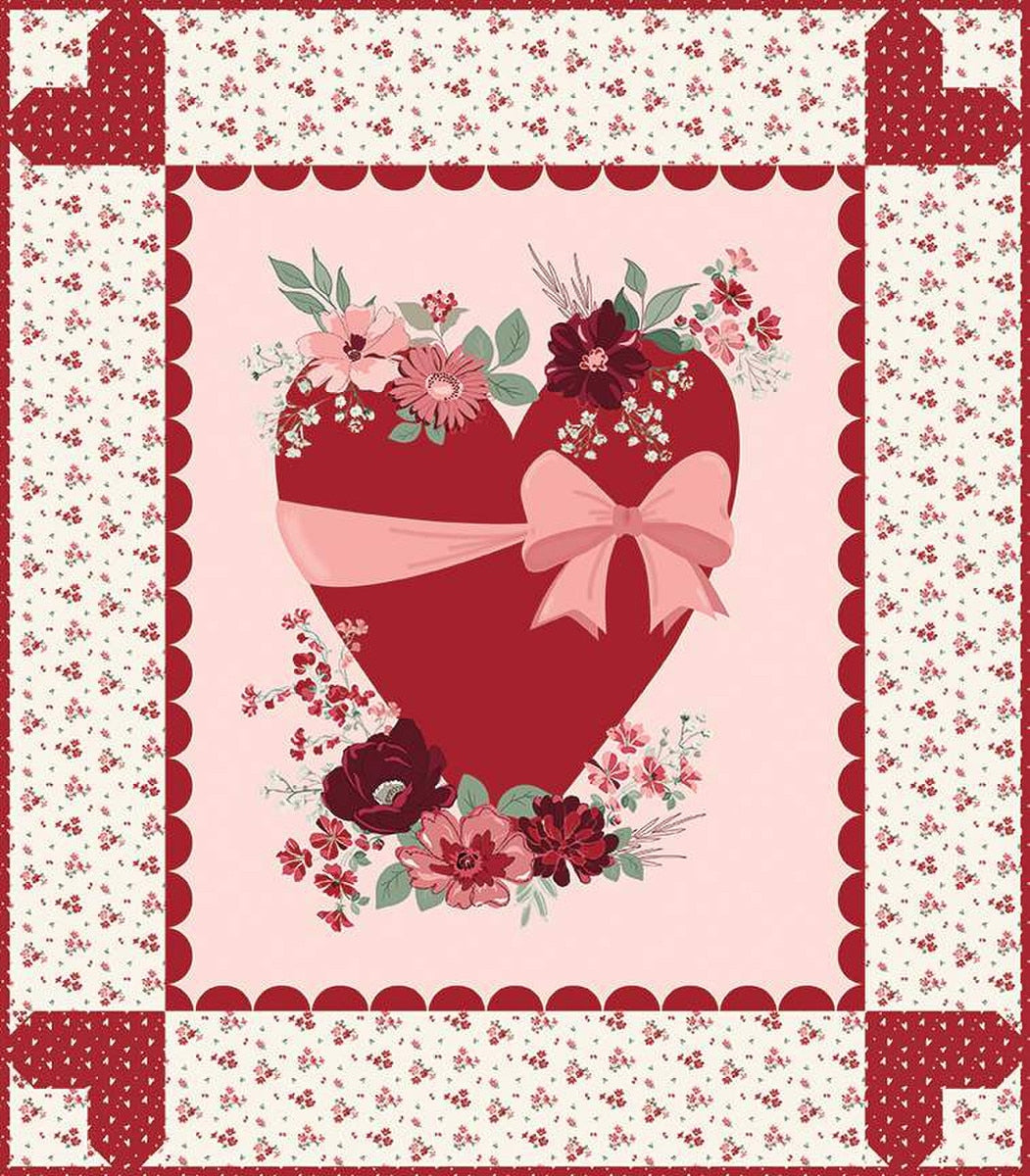Love You Always Heart Panel Quilt Kit