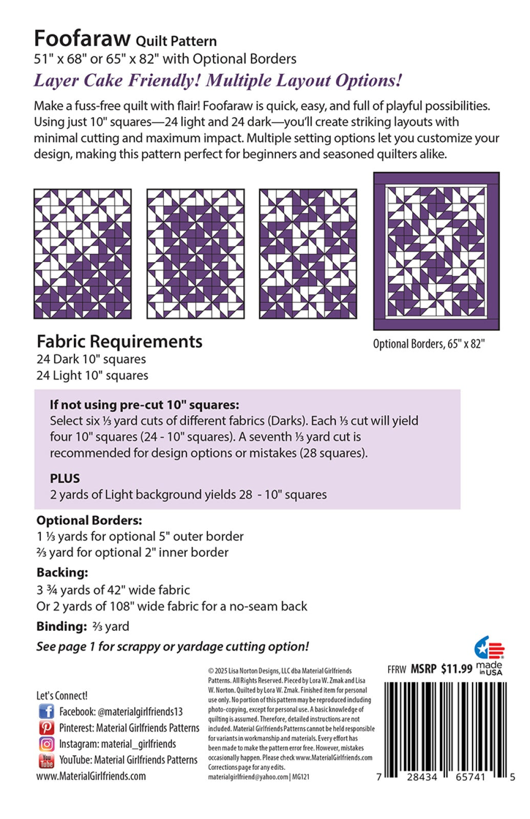Foofaraw Quilt Pattern