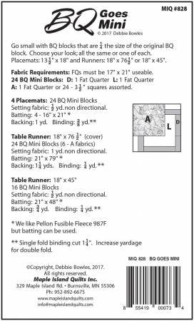 BQ Goes Mini Quilt Pattern