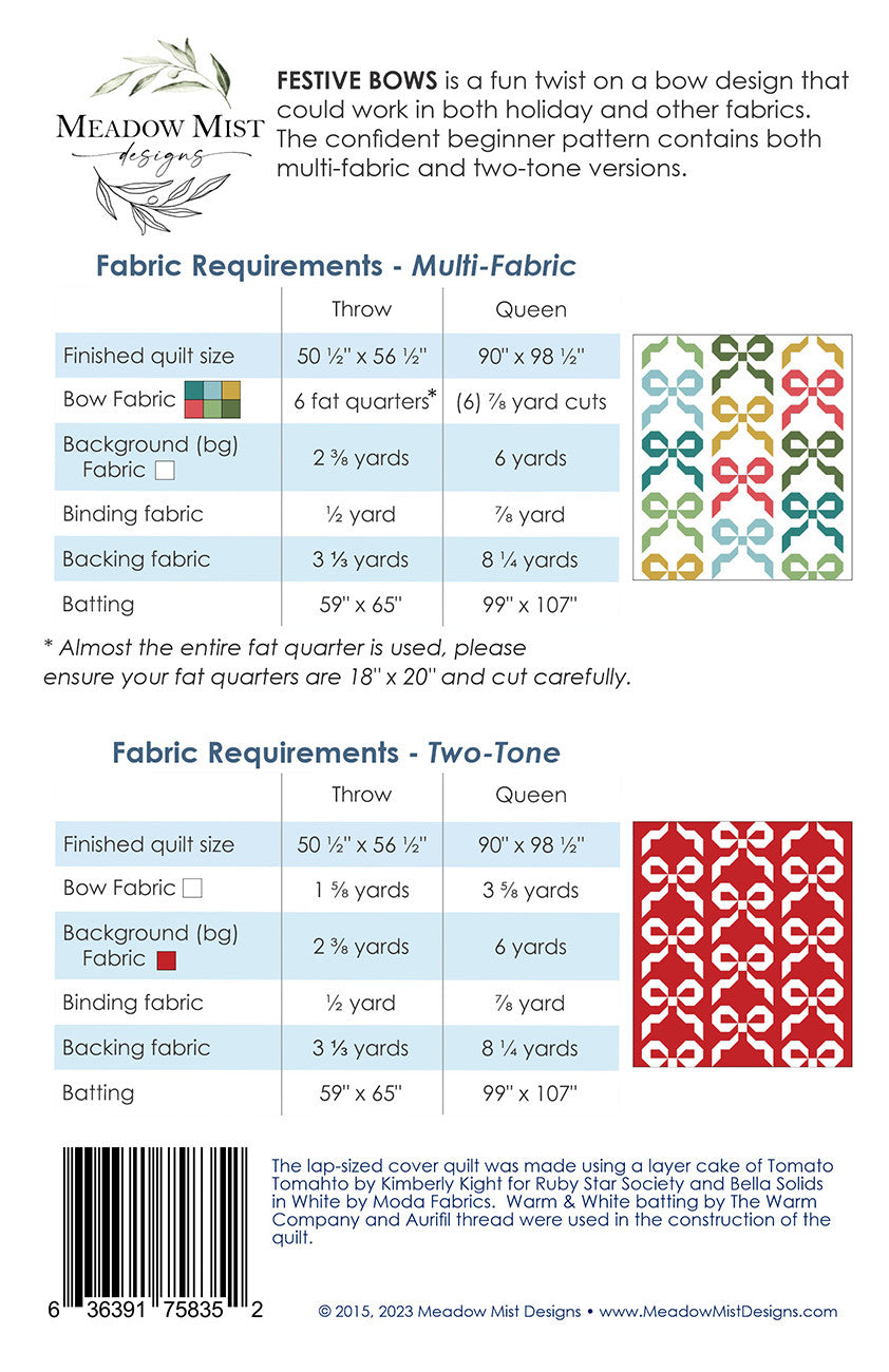 Festive Bows Quilt Pattern