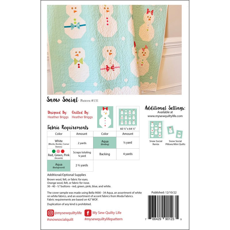Snow Social Quilt Pattern