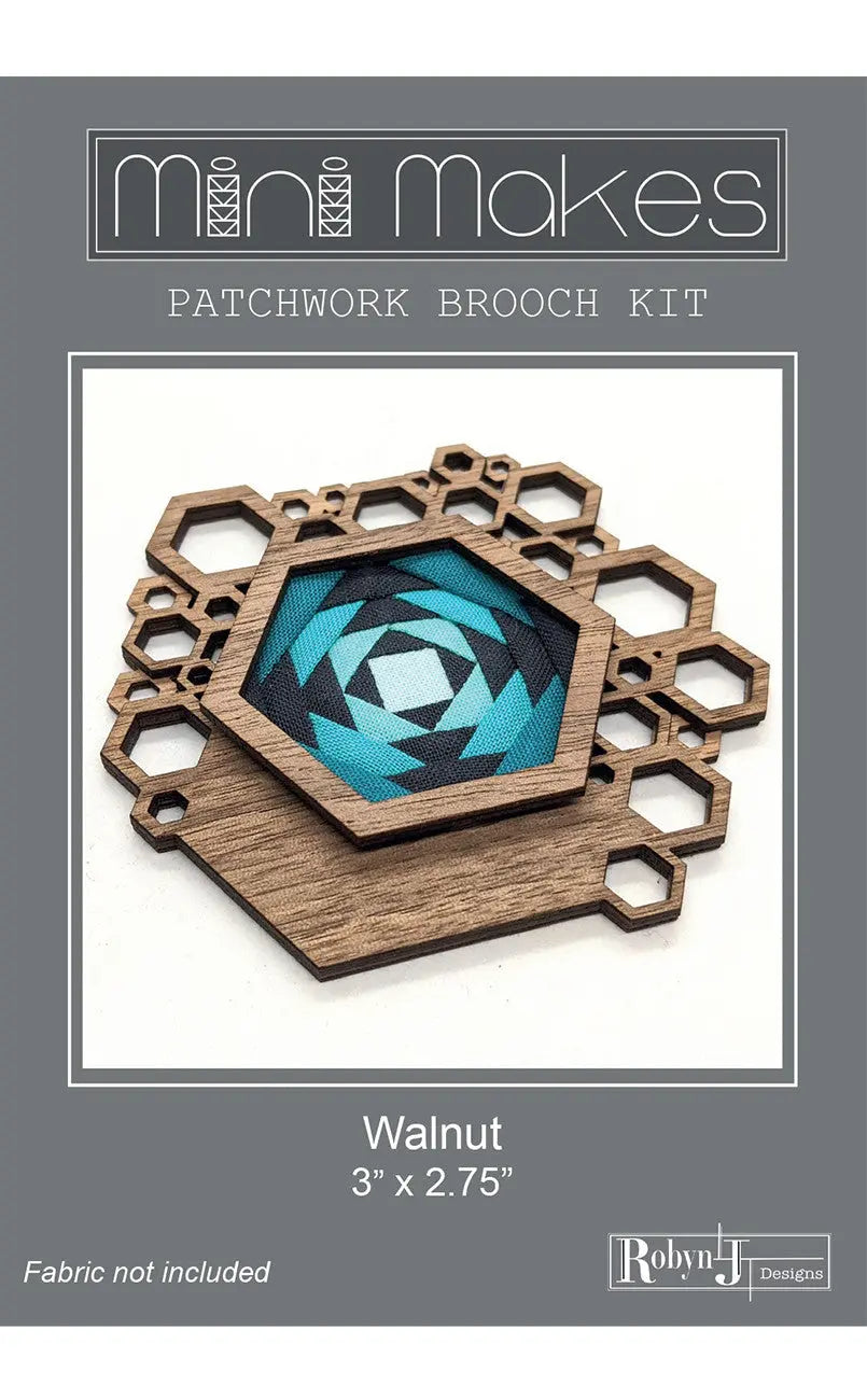 Mini Makes Brooch Hex Walnut