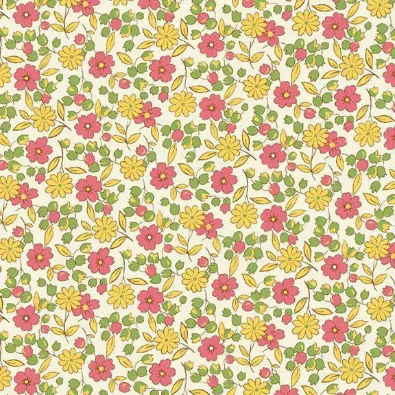 Multi Daisy & Friends Cotton Wideback Fabric Per Yard
