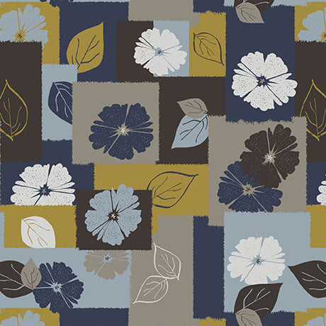Multi Modern Refinement Floral Collage Cotton 43"/44" Fabric Per Yard