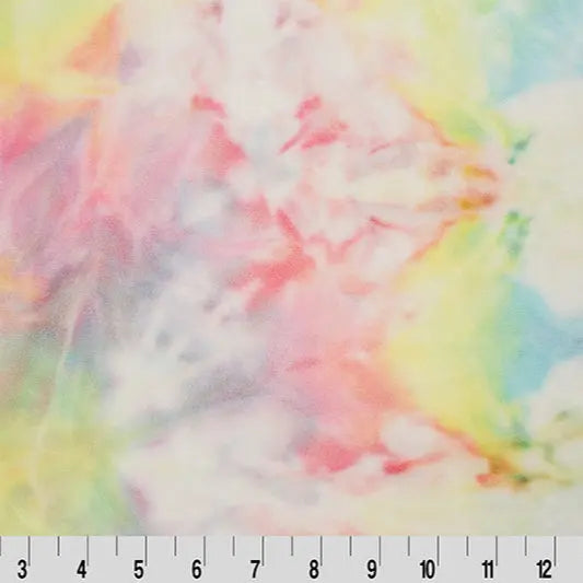 Multi Tie Dye Cuddle Pastel Fabric per yard