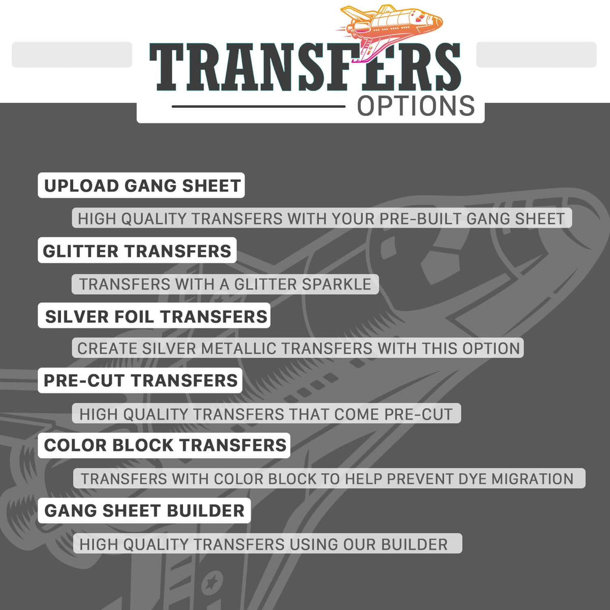 Silver Foil DTF Transfers | Printed Marketplace Transfers