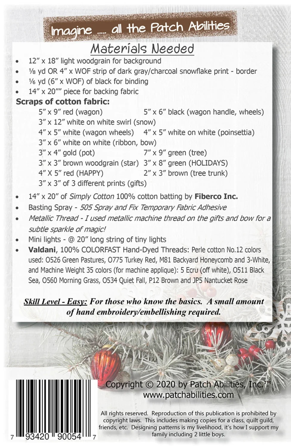 Happy Holidays Wagon Pattern