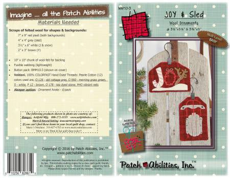 Joy & Sled Wool Ornaments