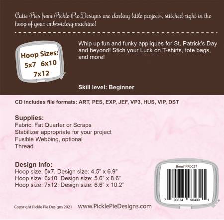 Lucky Applique Machine Embroidery Design CD