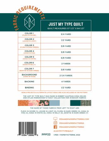 Just My Type Quilt Pattern