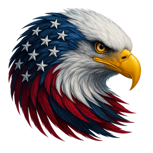 Patriotic Eagle Head Fabric Panel