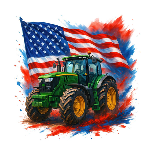 Patriotic Tractor Fabric Panel 3