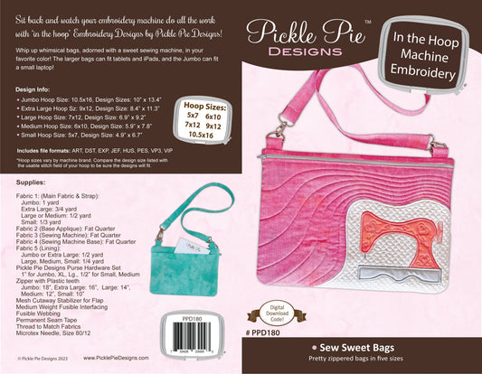 Sew Sweet Bags In-the-Hoop In the Hoop Machine Embroidery Design Set