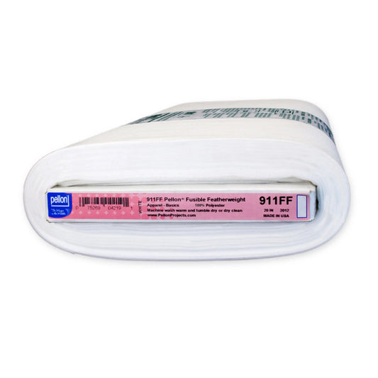 Pellon® 911FF Fusible Featherweight Interfacing 20" x 10 yards Bolt. Color: White.