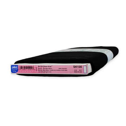 Pellon® SK135 Sheer-Knit™ Fusible Interfacing 20" x 10 yards Bolt. Color: Black.