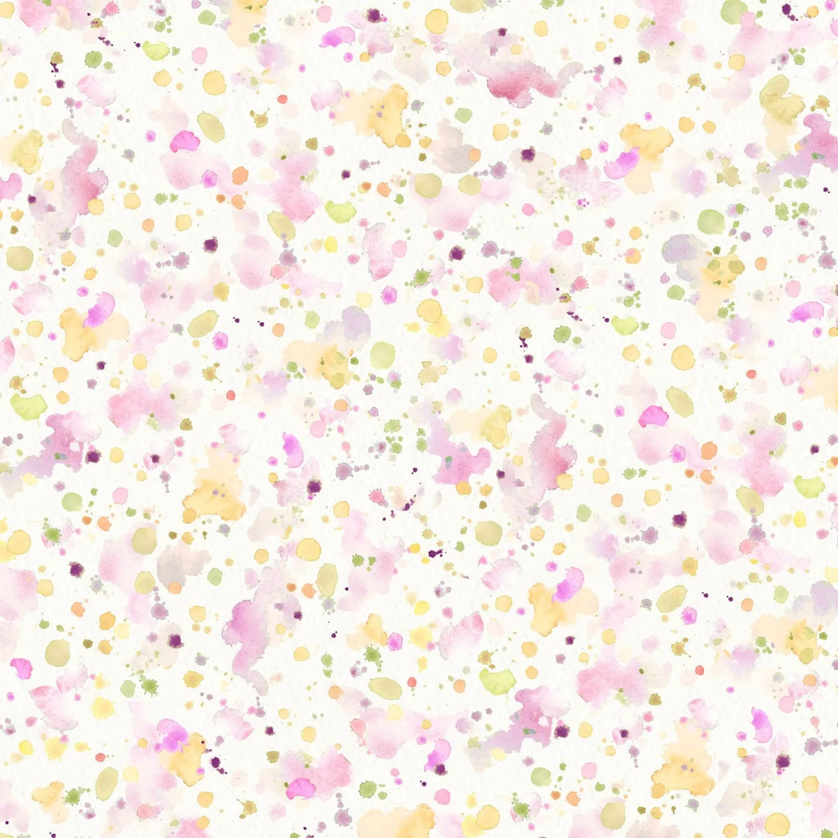 Pink Yellow Paint Splatter Cotton Wideback Fabric per yard